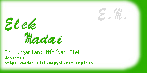 elek madai business card